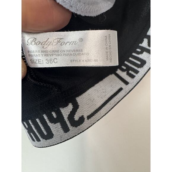 BodyForm Sports Bra Black Racerback Athleisure Sporty 36C - Picture 4 of 6